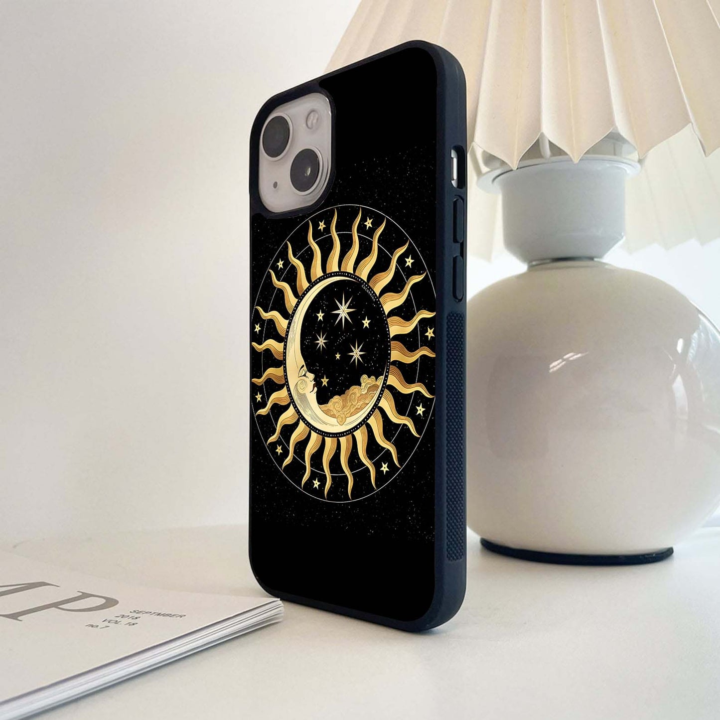 Celestial Sun & Moon Emblem Glass Case