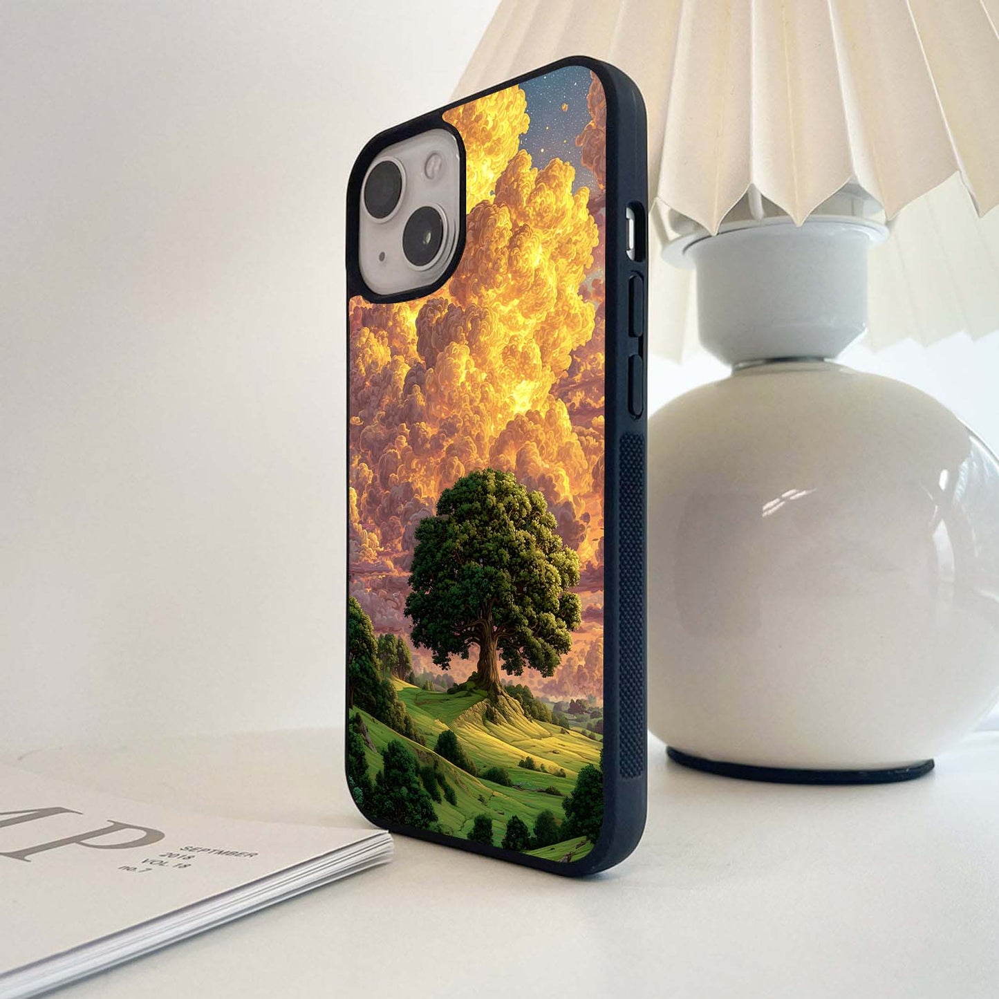 Golden Cloud Scenery Glass Case