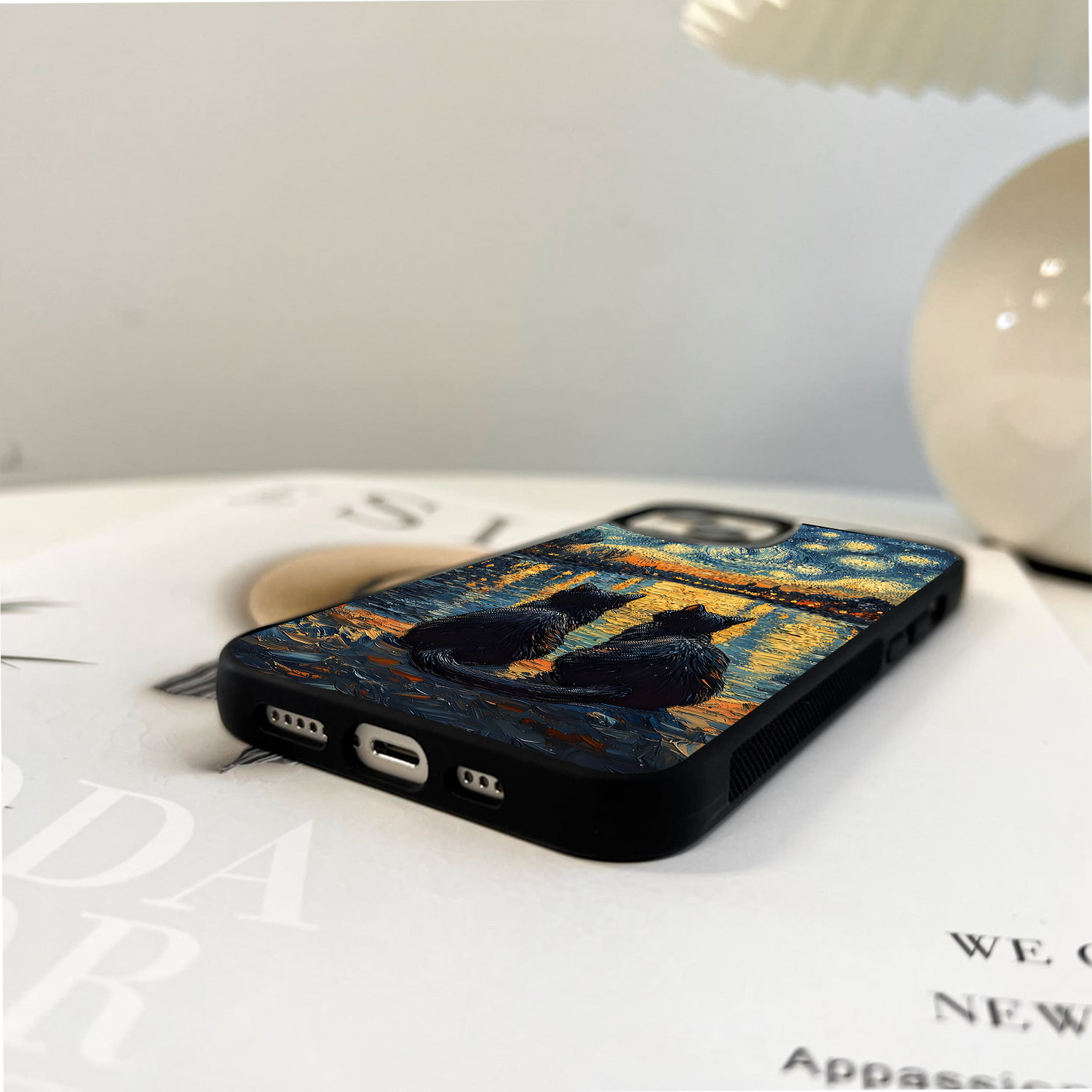 Together Beneath Cats Glass Case