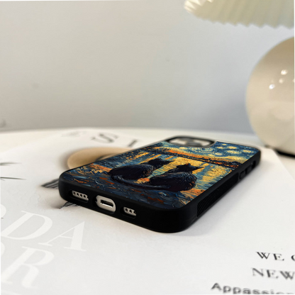 Together Beneath Cats Glass Case