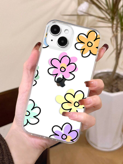 Small Art Line Flower Clear Silicon Cover