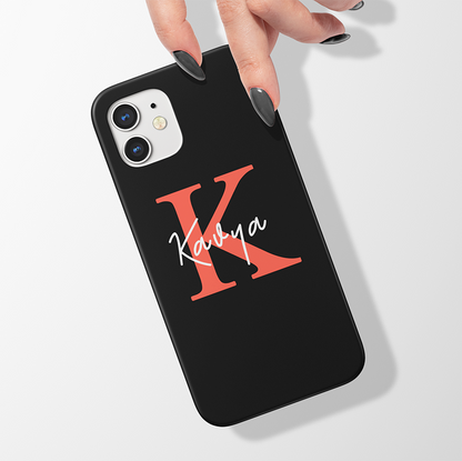 Solid Color Custom Initials with Name Slim Case Cover