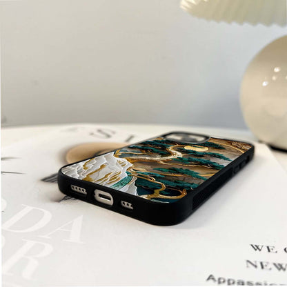 Golden Tree Landscape Glass Case