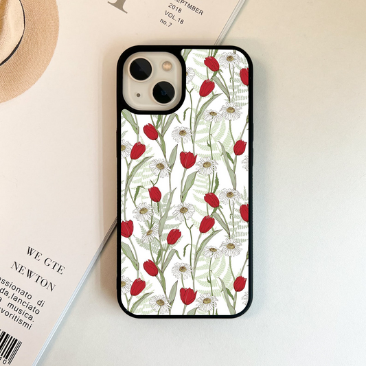 Daisy Tulip Symphony Glass Case