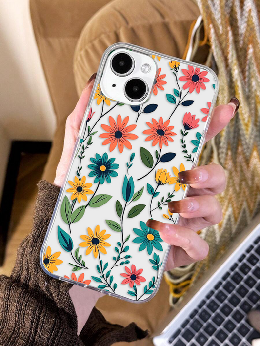 Summer Colorful Flower Clear Silicon Cover