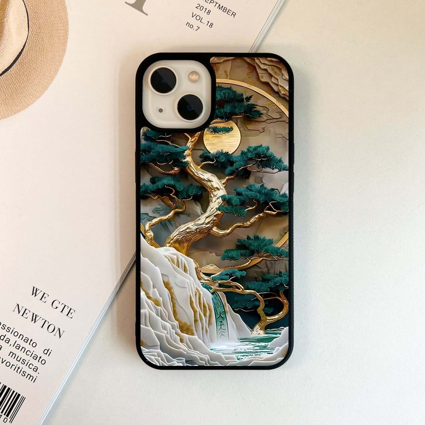 Golden Tree Landscape Glass Case