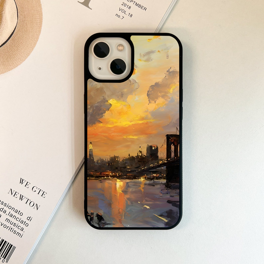 City Sunset Strokes Glass Case