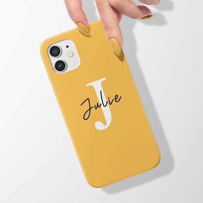 Solid Color Custom Initials with Name Slim Case Cover