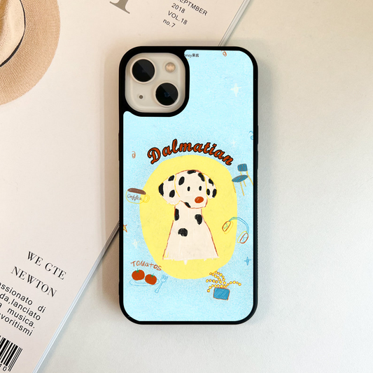 Dalmatian Cute Sketch Glass Case