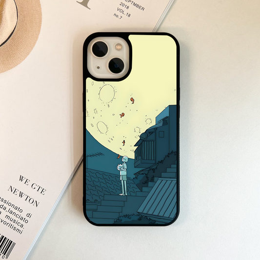 Goldfish Lunar Drift  Glass Case