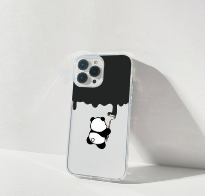 Creative Panda Art Clear Silicon Cover