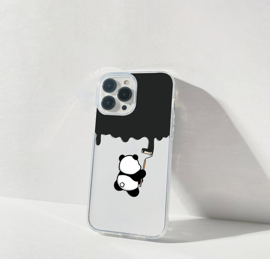 Creative Panda Art Clear Silicon Cover