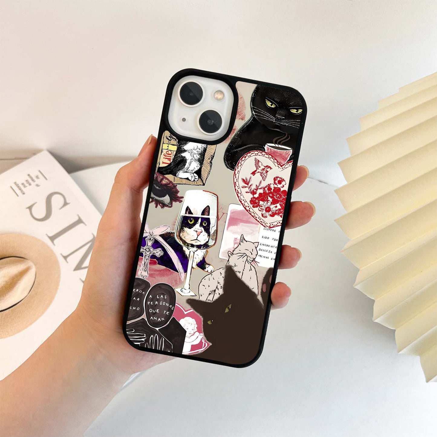 Aesthetic Pin Cats Glass Case