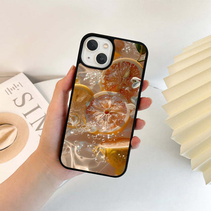 Aesthetic orange Fruit Glass Case