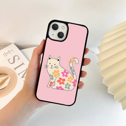 Flower Cat  Glass Case