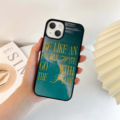 Go With Flow Quote Glass Case