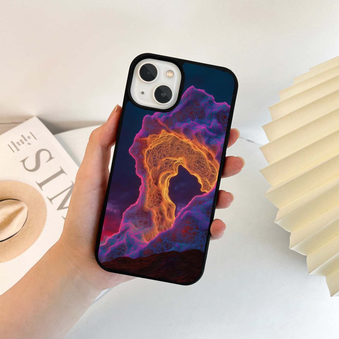 Neon Mesh Flame Glass Case