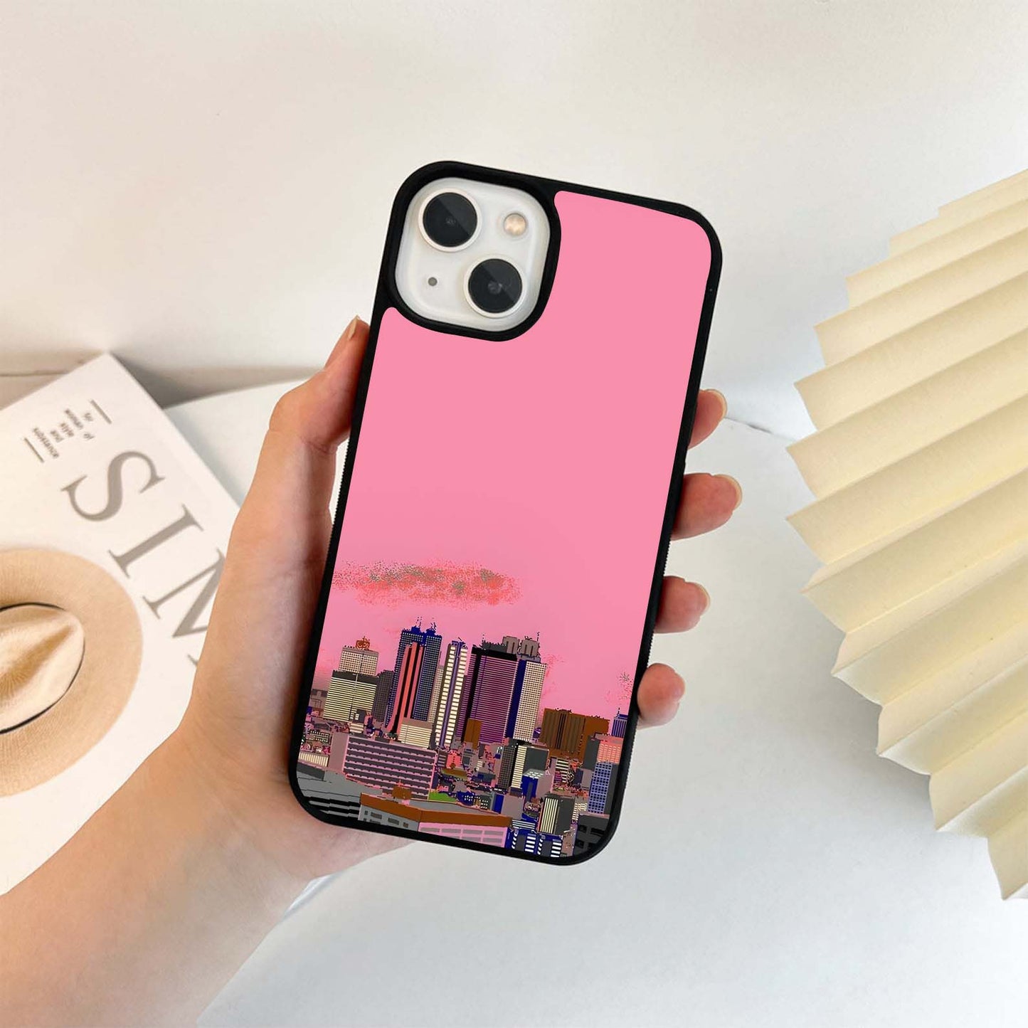 Pink Skyline Mood Glass Case
