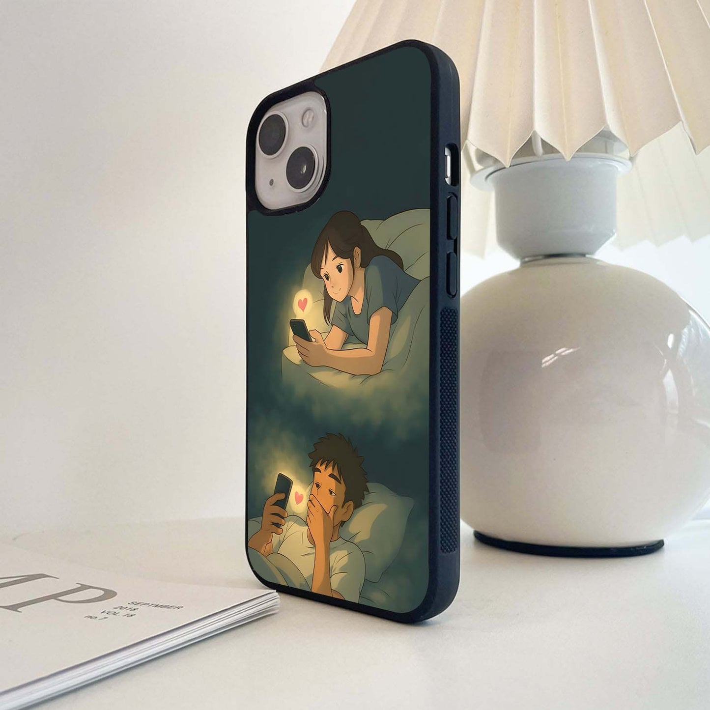 Midnight Love Couples Glass Case