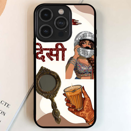 Desi Girl Aesthetic Glass Case