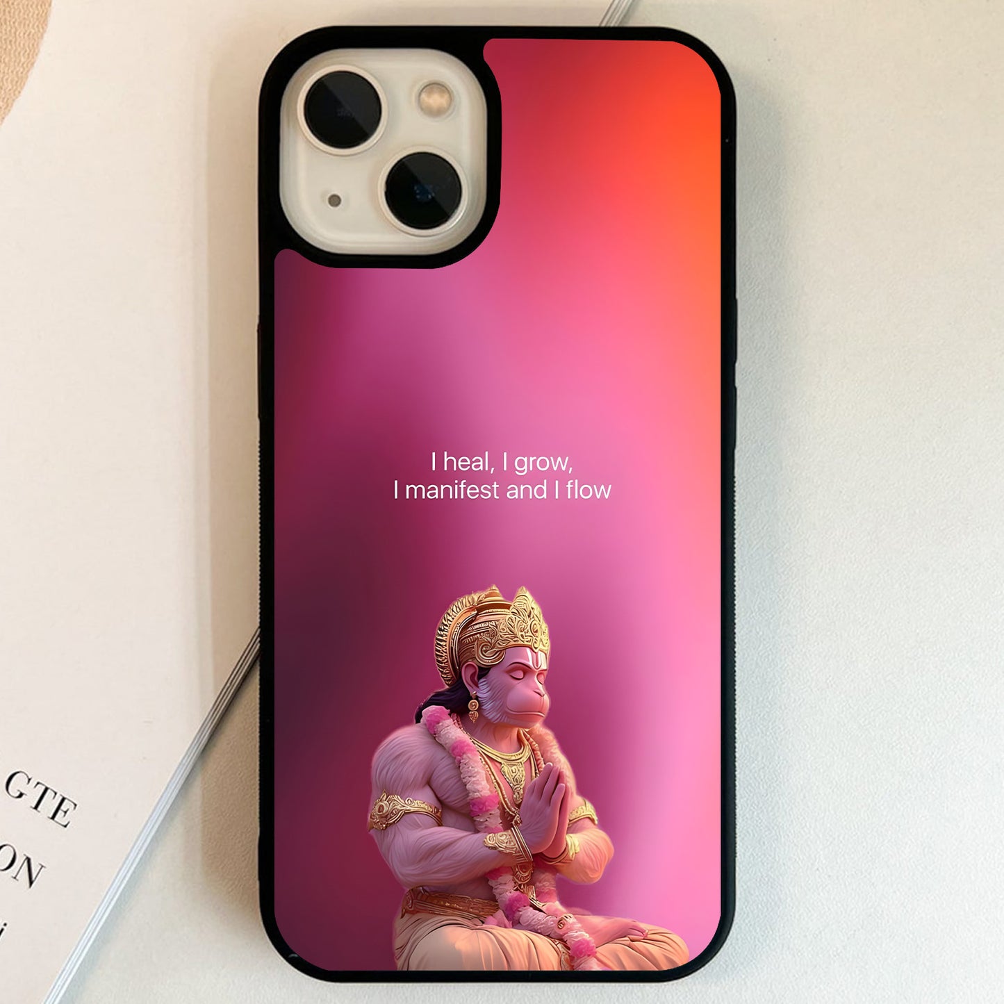 Crimson Hanuman Divine Glass Case