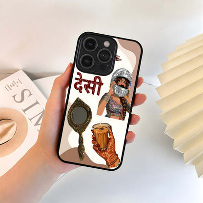 Desi Girl Aesthetic Glass Case