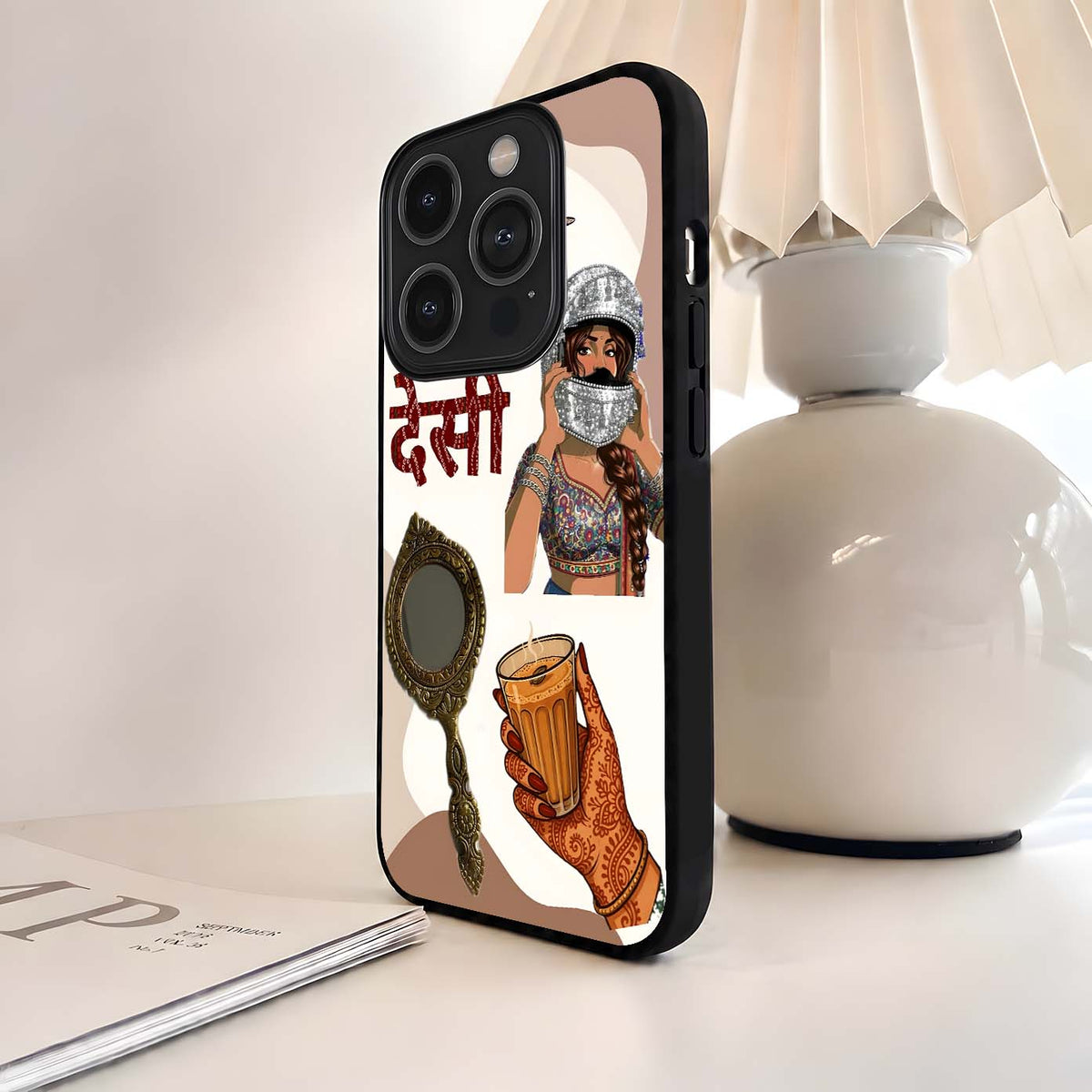 Desi Girl Aesthetic Glass Case