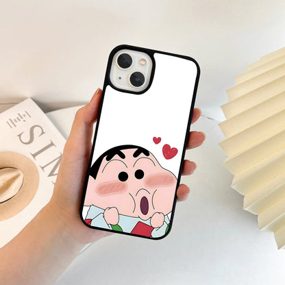 Blushing Cute Shinchan Glass Case