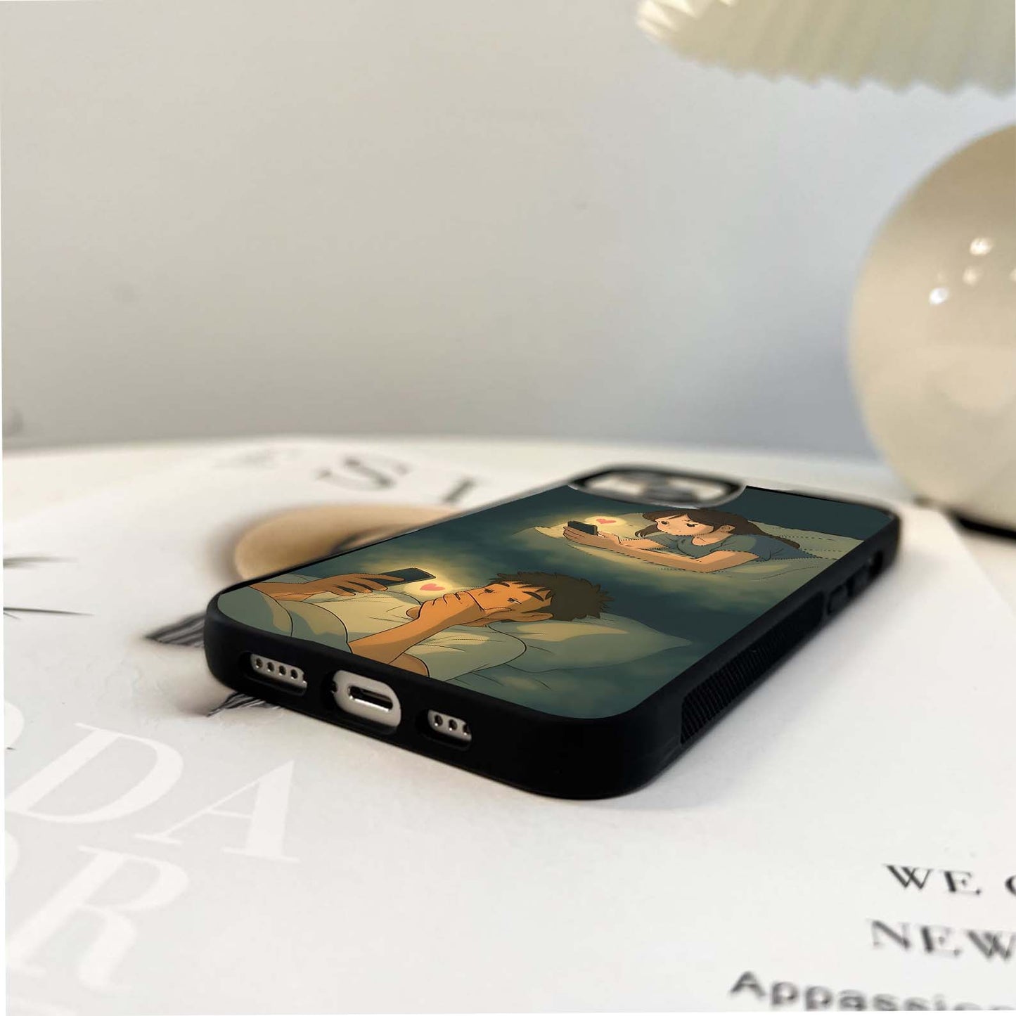 Midnight Love Couples Glass Case