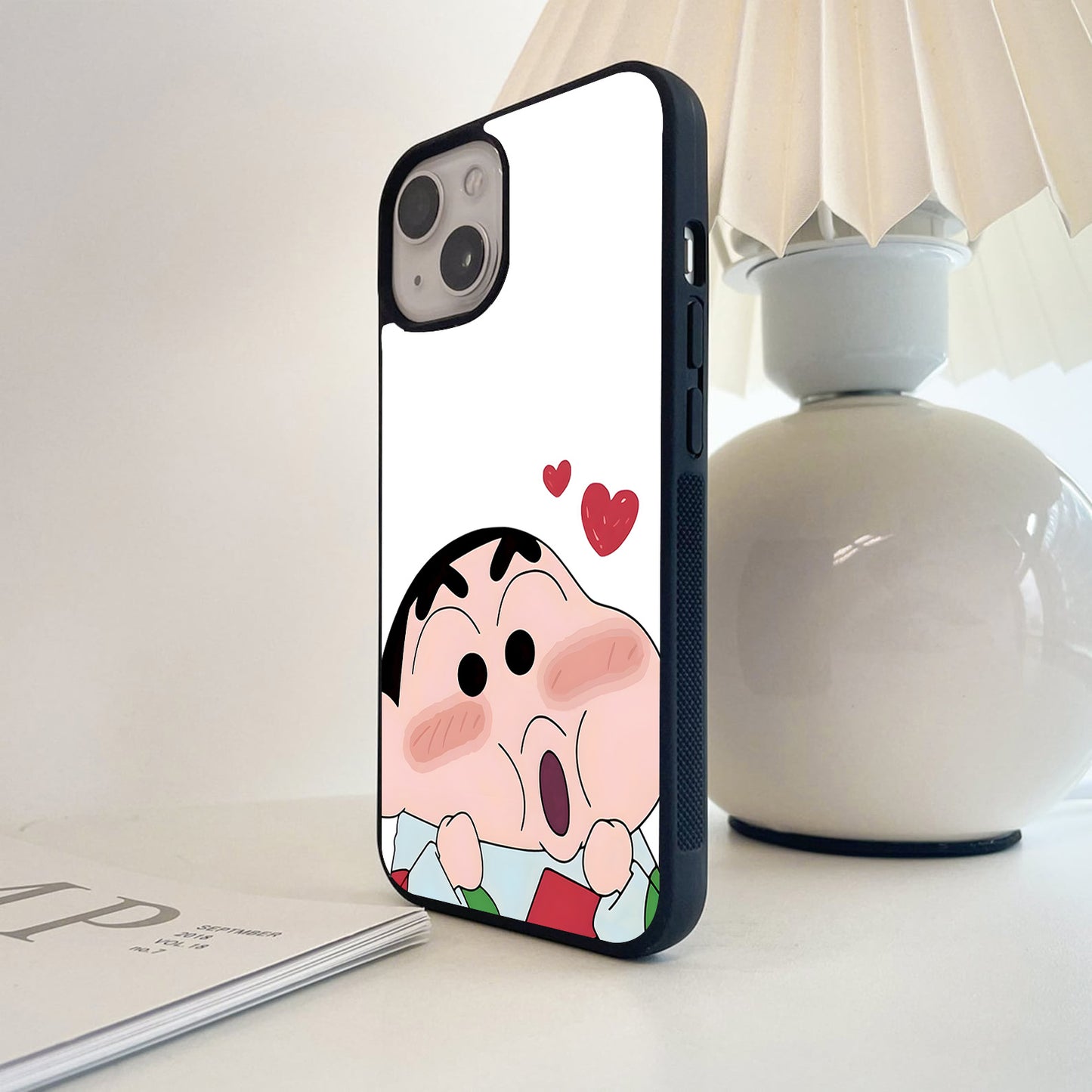 Blushing Cute Shinchan Glass Case