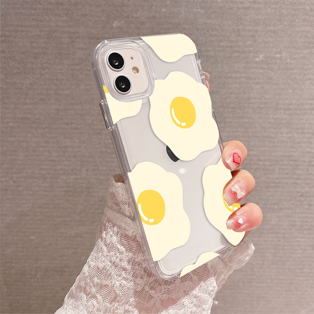 Egg Flower Pattern Clear Silicon Case Cover