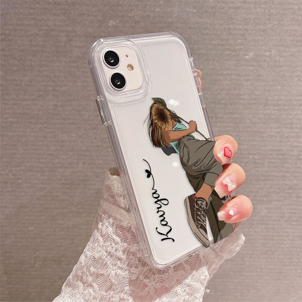 Sunlit Girl Glow Custom Name Clear Silicon Soft Cover