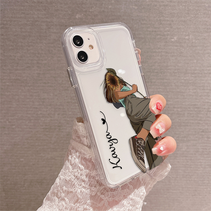 Sunlit Girl Glow Custom Name Clear Silicon Soft Cover