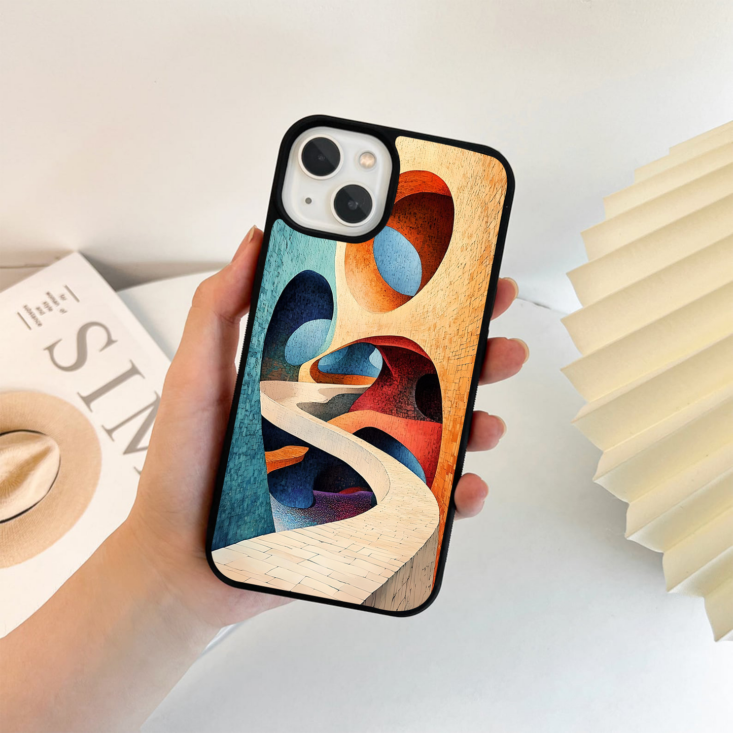 Abstract Pathway Maze Glass Case