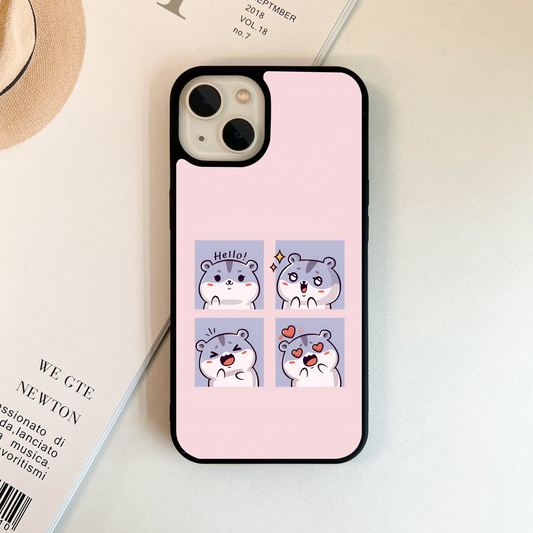 Hamster Emoji Love Glass Case