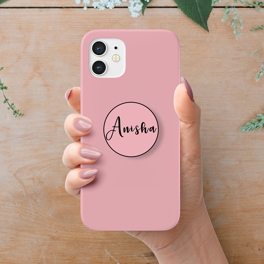 Candy Color Custom Name Slim Case Cover With Same Design Holder