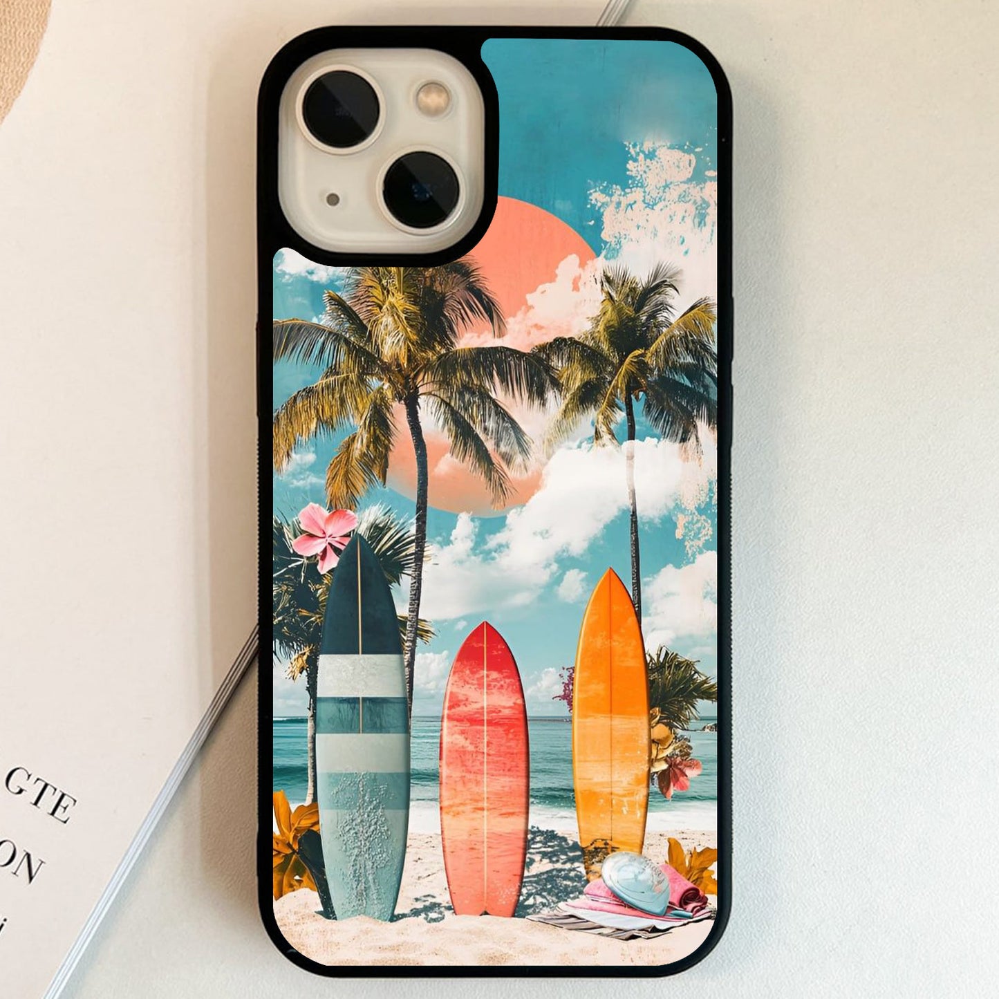Vintage Surf Paradise Glass Case