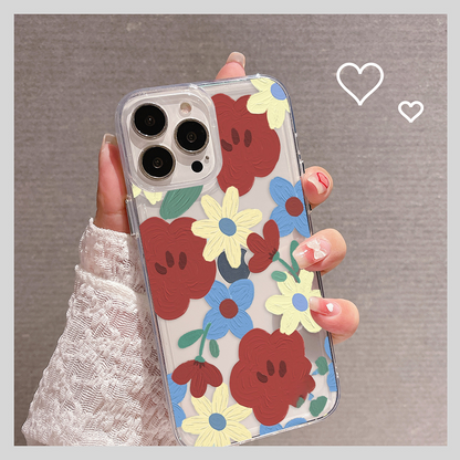 Cute Pastel Flower  Clear Silicon Case Cover