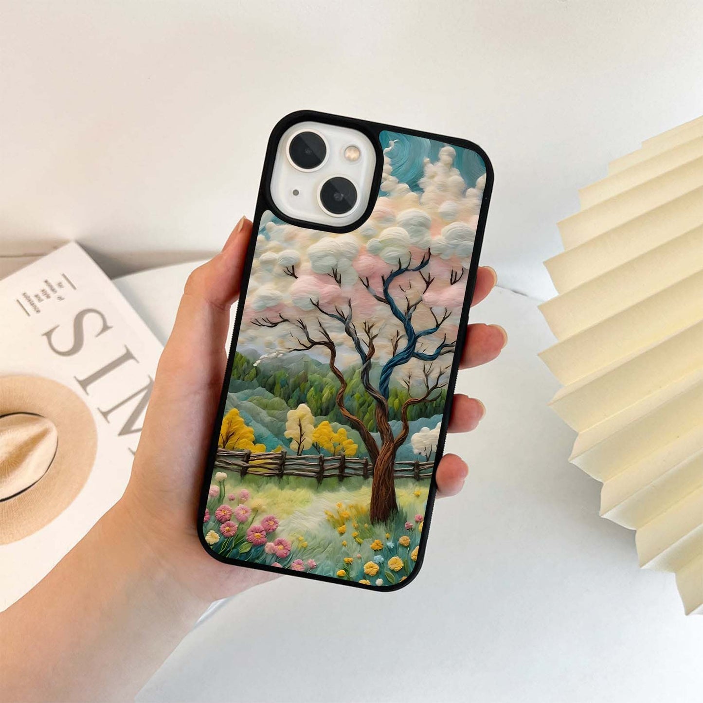 Cloud Landscape with Trees Glass Case