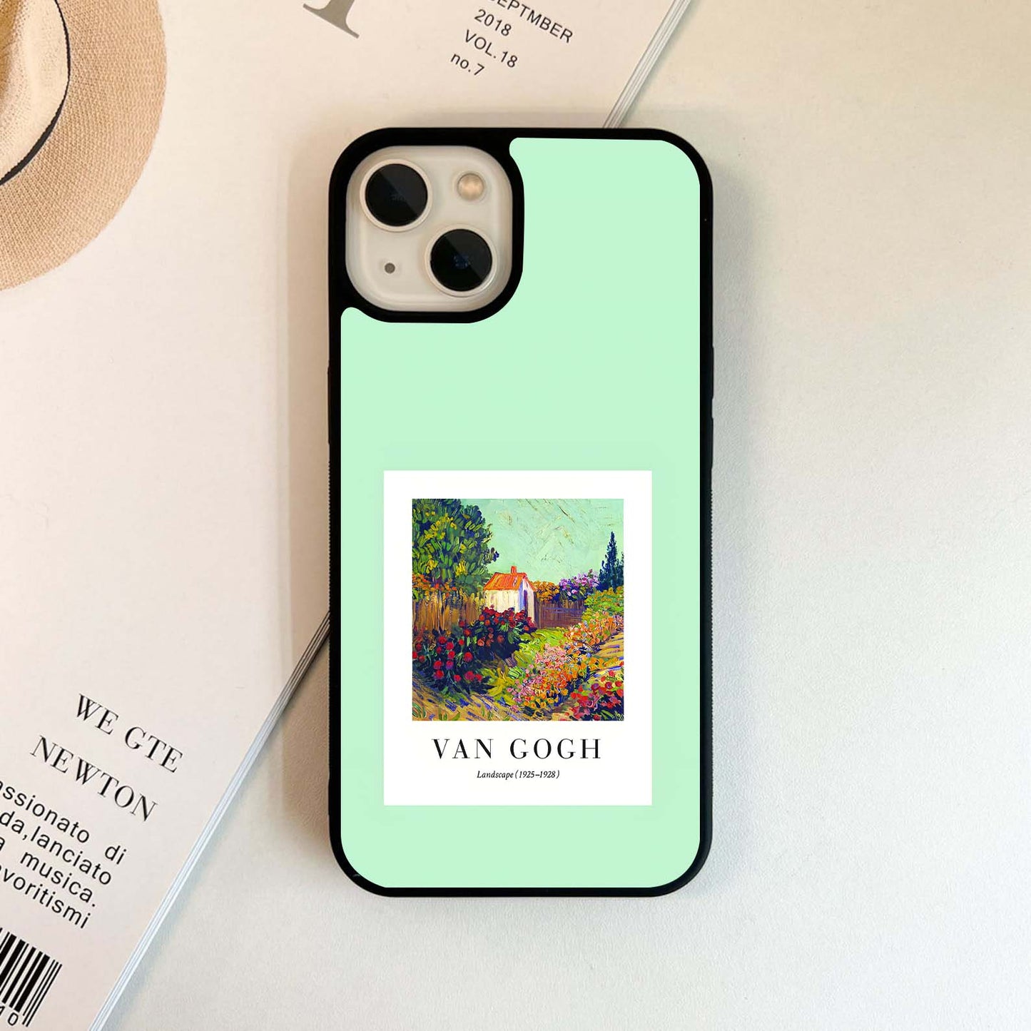 Green Vangogh Scenery Glass Case