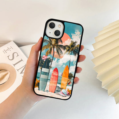 Vintage Surf Paradise Glass Case