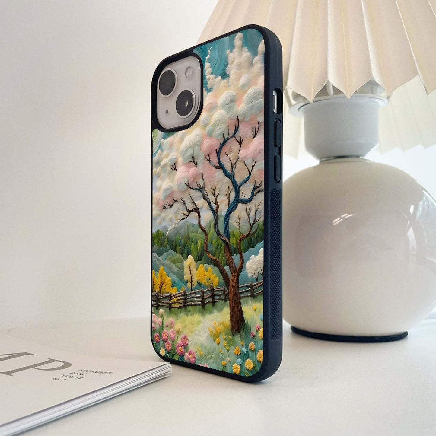 Cloud Landscape with Trees Glass Case