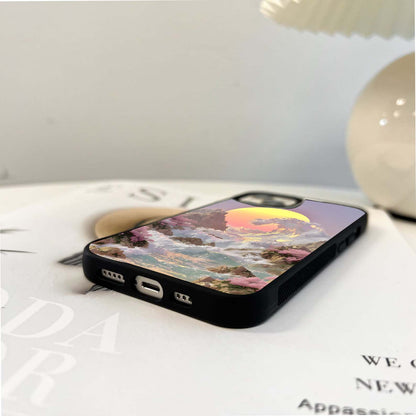 Golden Wave Sunrise Glass Case