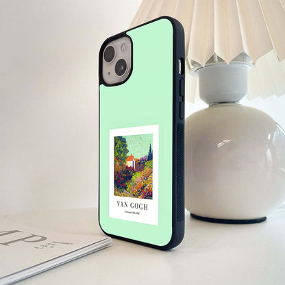 Green Vangogh Scenery Glass Case