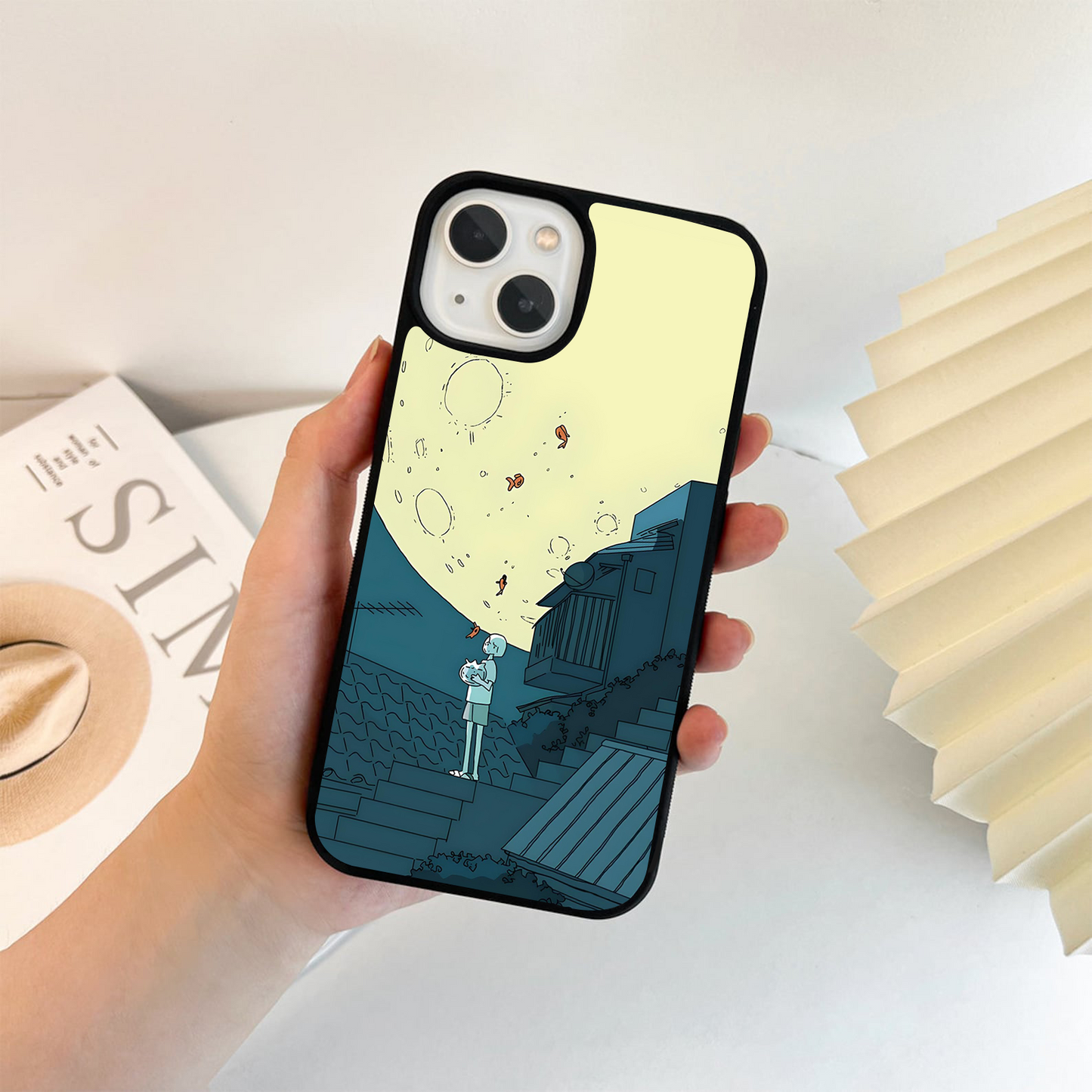 Goldfish Lunar Drift  Glass Case