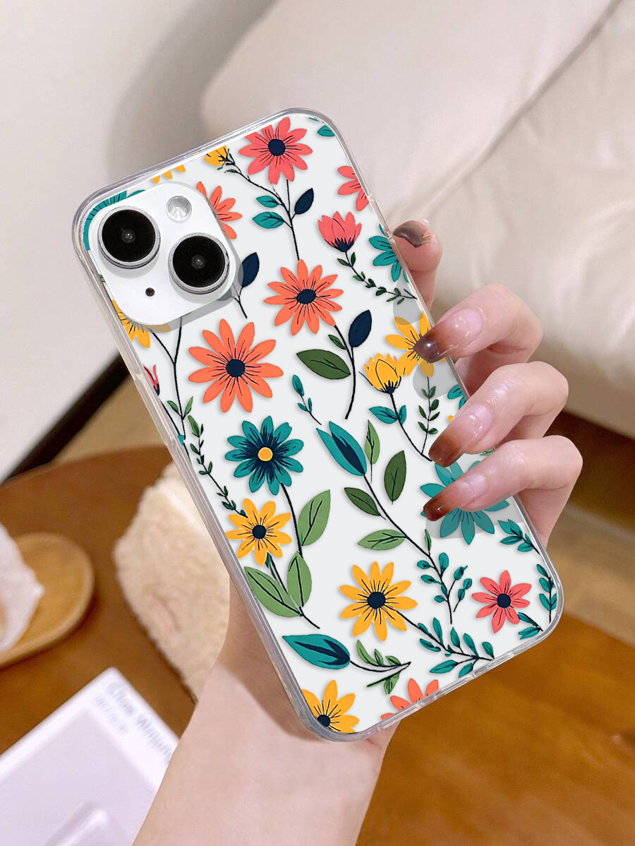 Summer Colorful Flower Clear Silicon Cover