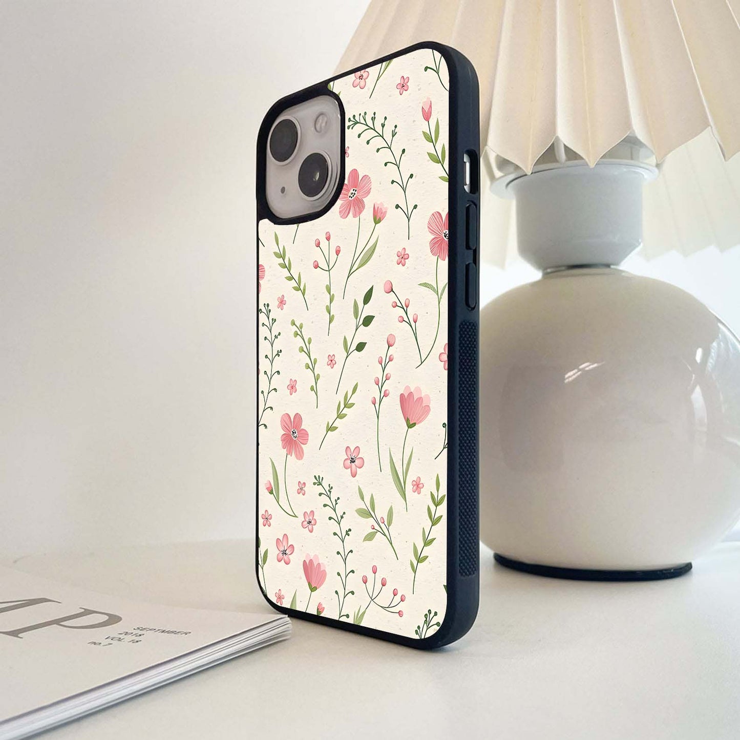 Charming Floral Pattern Glass Case