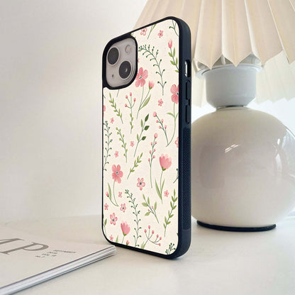 Charming Floral Pattern Glass Case