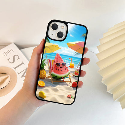Watermelon Beach Vacation Glass Case