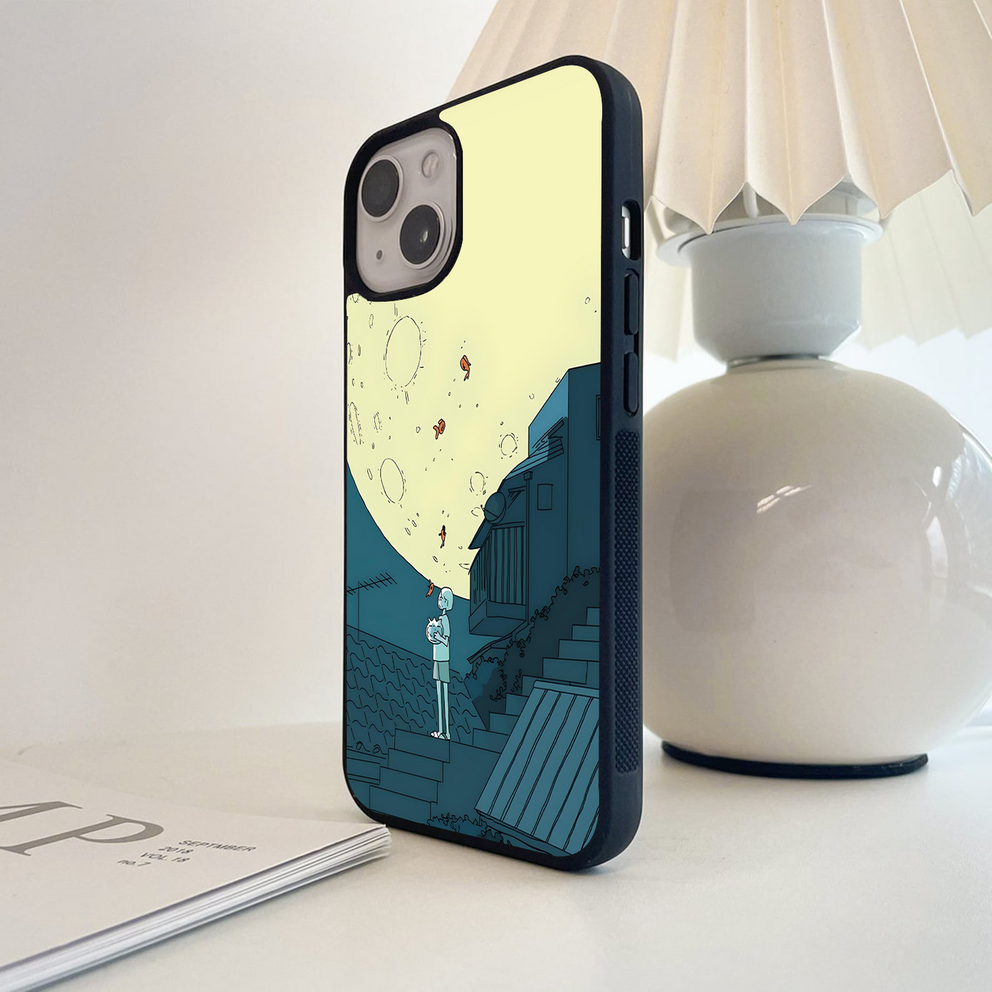 Goldfish Lunar Drift  Glass Case